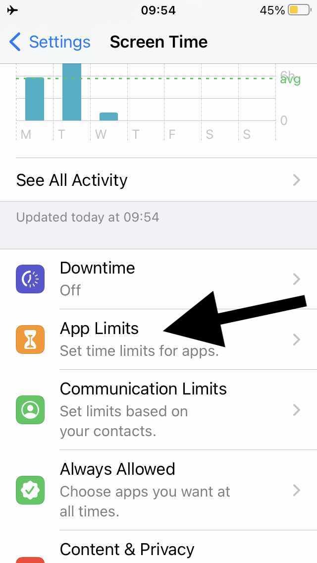 iPhone Setting - Select Apps